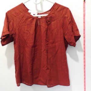 Amour Vert Blouse Popover, Red, Thin Comfy. Women's XS